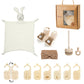 Newborn Bath Gift Set – Cotton Blanket, Milestone Cards & Rattle