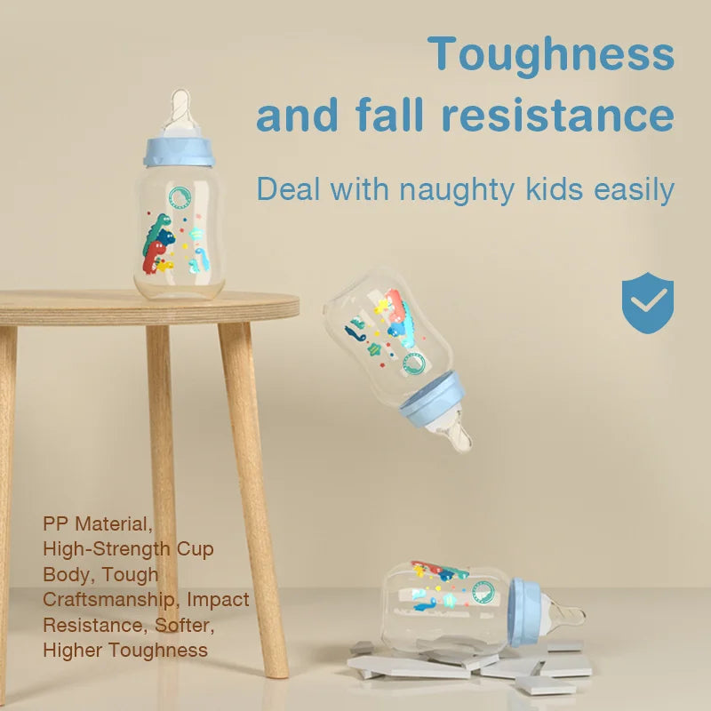 Biberon bébé 150/240 ml en polypropylène – Large ouverture, avec poignée, sans BPA