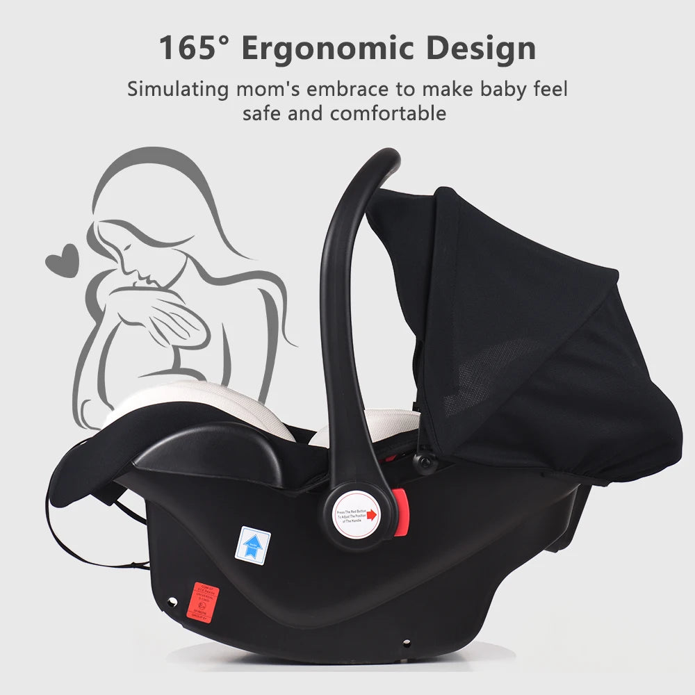 Siège auto pour bébé avec capote et poignée réglables