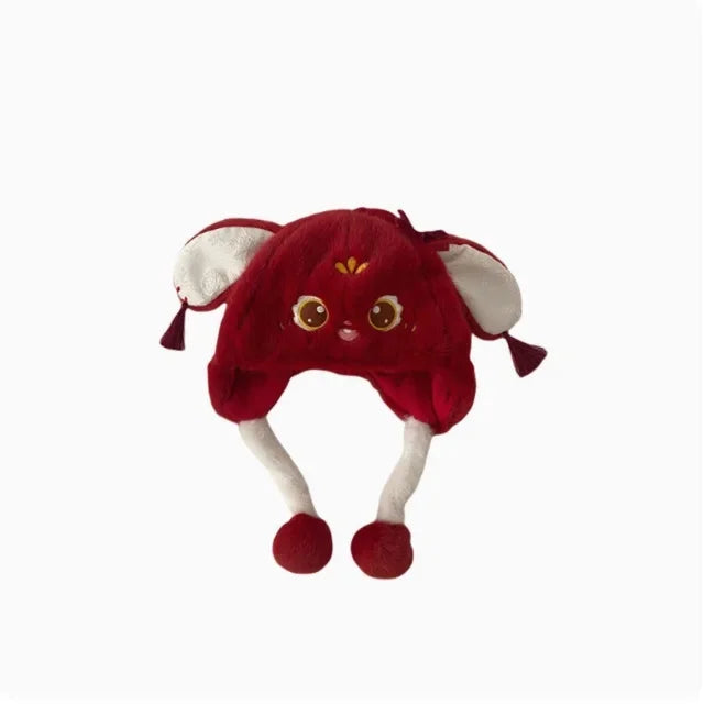 Bonnet de bébé rouge tricoté pour le Nouvel An