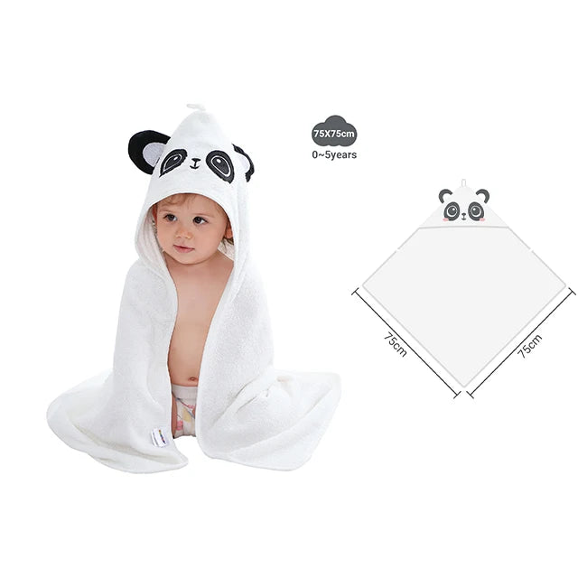 Serviette de bain à capuche Lion mignon – Peignoir de bain doux en bambou pour enfants