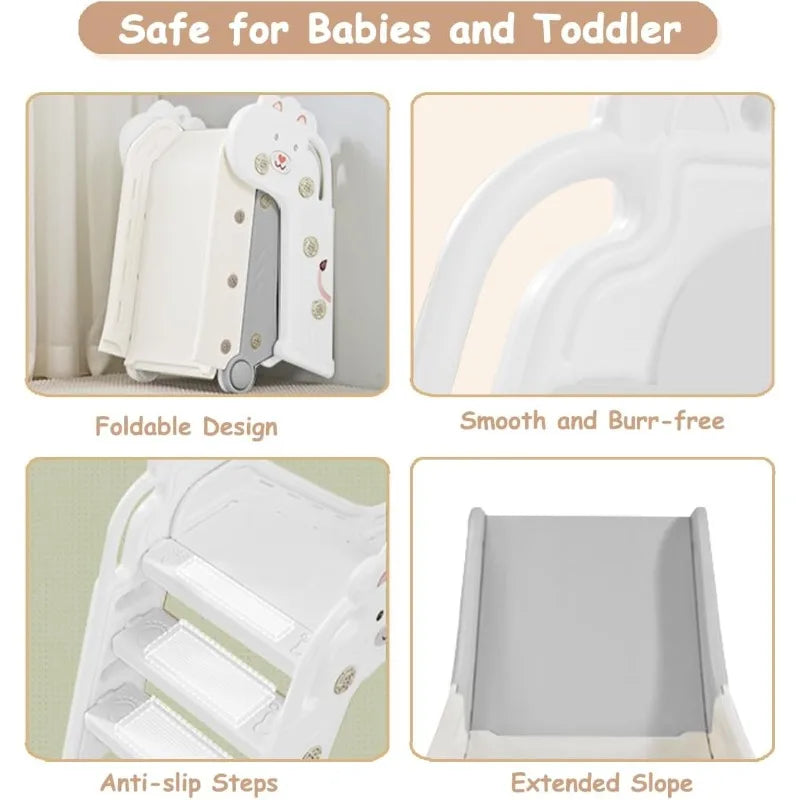 Toboggan pliable d'intérieur pour tout-petits – Toboggan mignon en forme de lion pour garçons et filles