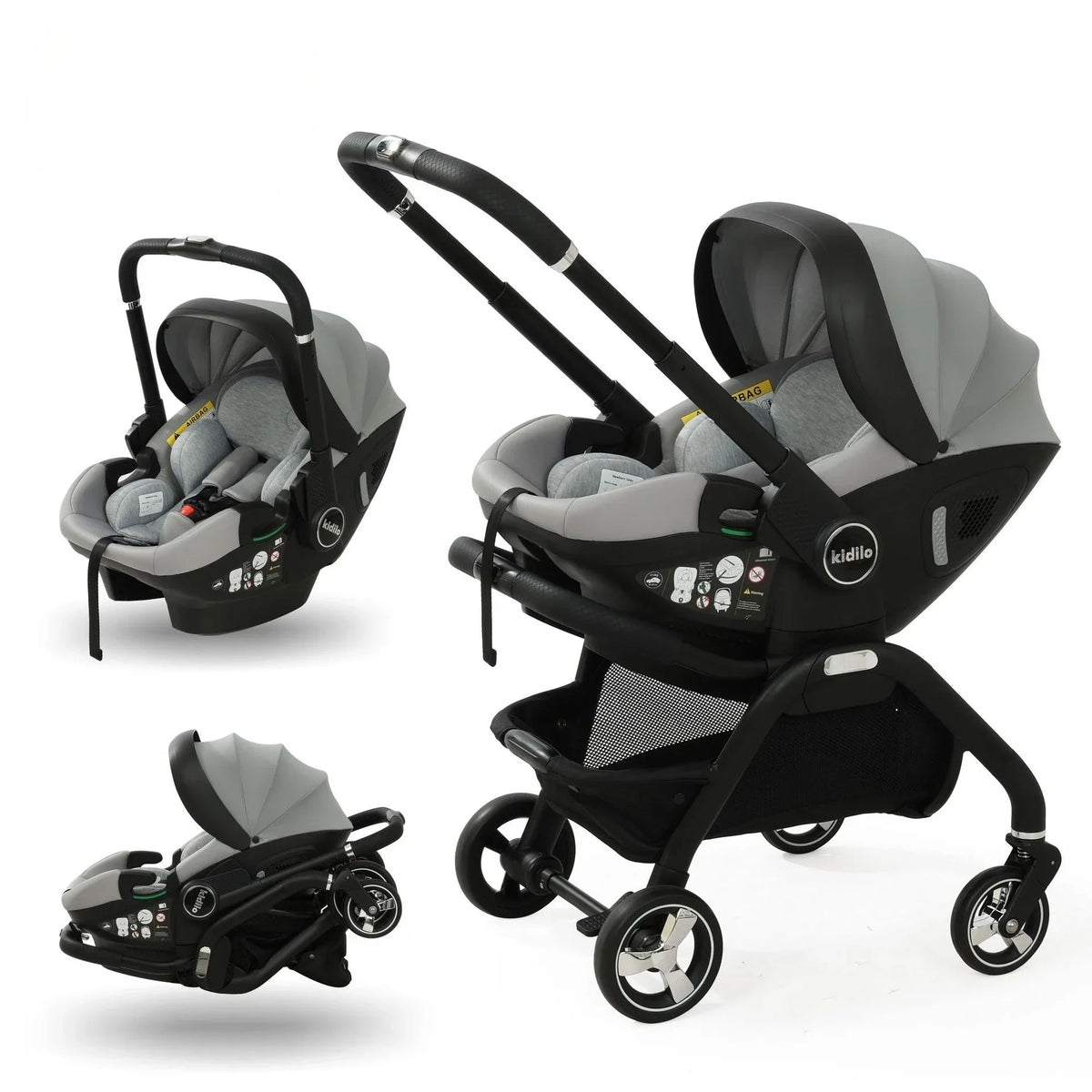 Poussette de sécurité 3 en 1 pour bébés de 0 à 2 ans