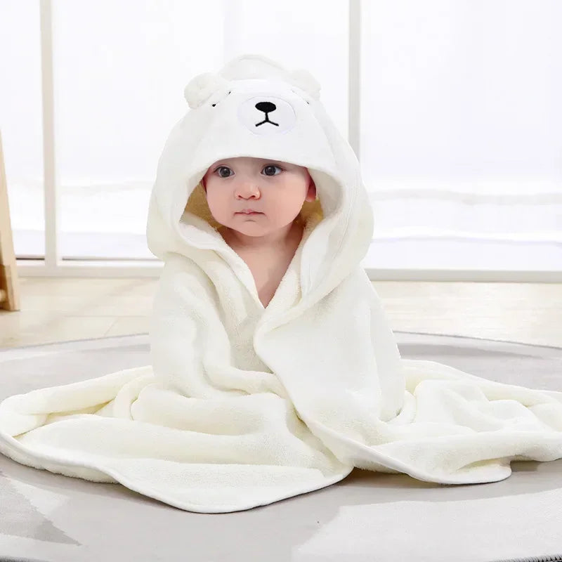 Cartoon Animal Baby Hooded Towel – Soft Bathrobe & Swaddle Wrap