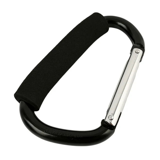 Large Aluminum Carabiner Stroller Hooks – D-Ring Organizer Clip