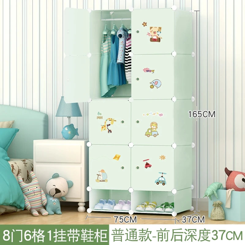 Armoire en plastique pour enfants – Organisateur de vêtements moderne et minimaliste