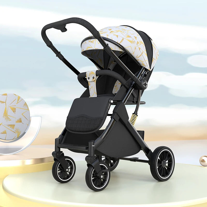 High Landscape Shock-Absorbing Baby Stroller – Foldable Travel Pram