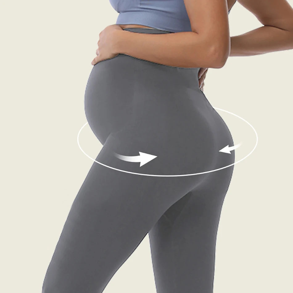 Pantalon de yoga de maternité sans coutures – Leggings de soutien abdominal haute élasticité