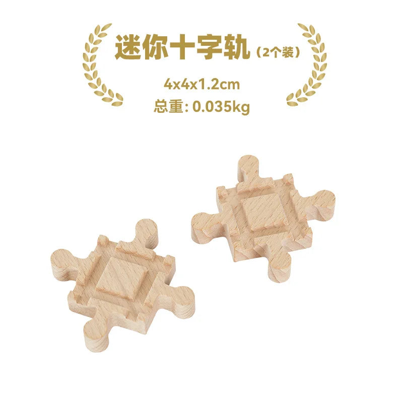 Wooden Train Track Set – Racing, Bridges & Tunnel Accessories Toy