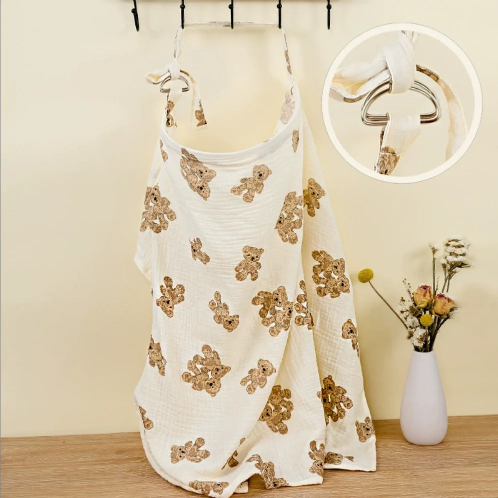 Breathable Muslin Nursing Apron – Cotton Baby Feeding Cover