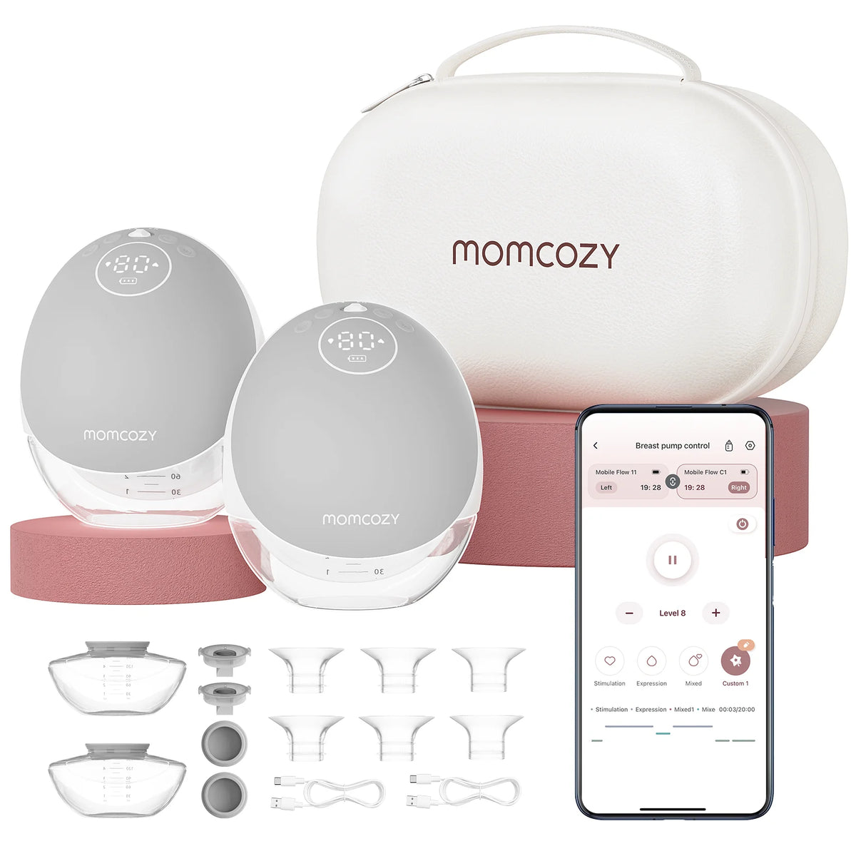 Tire-lait Momcozy M9 mains libres avec débit mobile amélioré