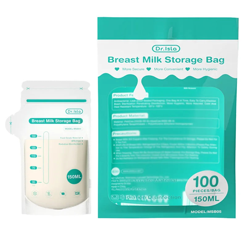 MAMIJOY 150ml Breast Milk Storage Bags – 100pcs, BPA-Free, Leakproof & Safe