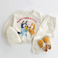 Mickey Print 2-Piece Set – Kids Cartoon Long Sleeve Top & Sweatpants