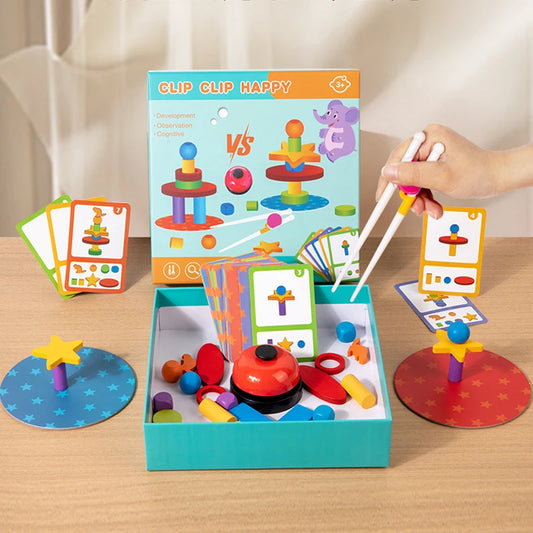 Montessori Wooden Stacking & Sorting Blocks – Balance & Shape Challenge Toy