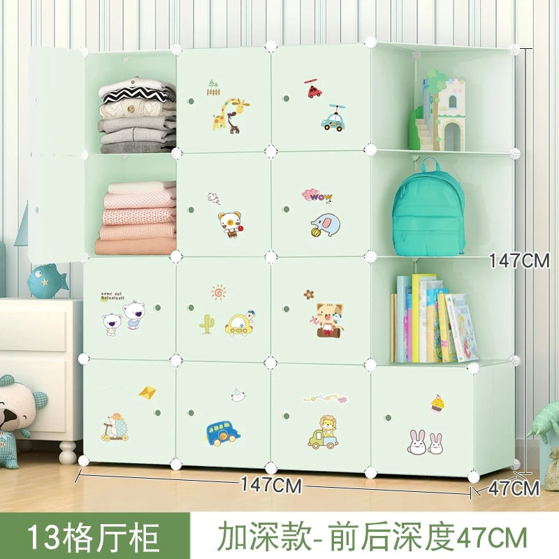 Armoire en plastique pour enfants – Organisateur de vêtements moderne et minimaliste