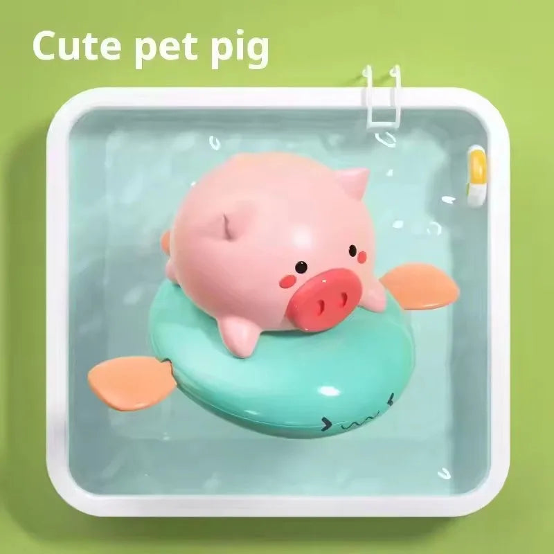 Jouet de bain mignon en forme de cochon à tirer – Piscine et baignoire pour bébé