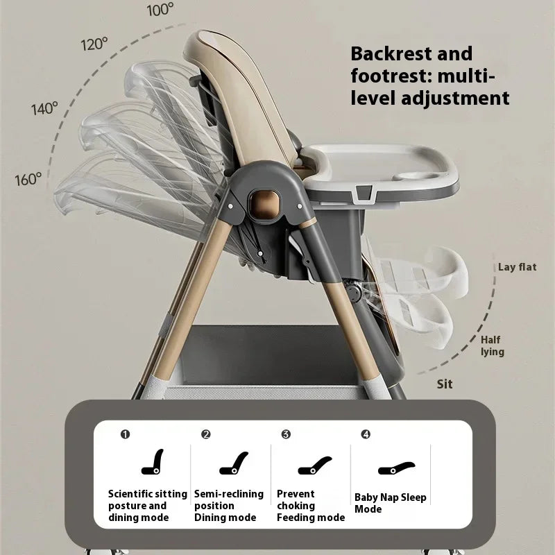 Chaise haute pliable pour bébé – Siège repas et siège de sol multifonctionnel pour enfants