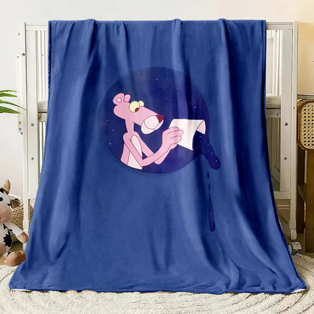 MINISO Pink Panther Flannel Blanket Suitable for Bedroom, Iving Room,sofa,student Nap,office Nap,camping Trip,children's Gift