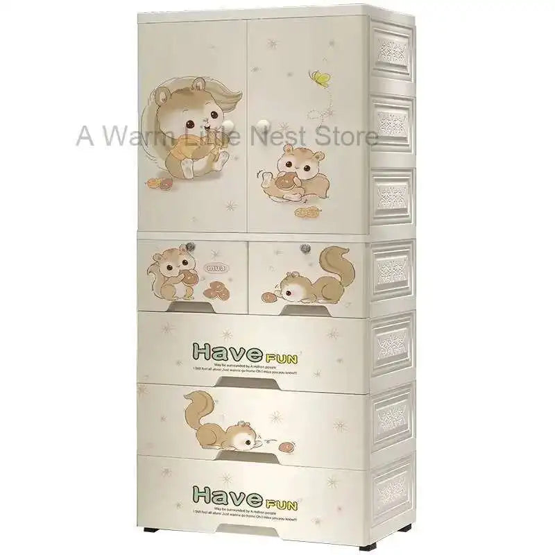 Armoire bébé en plastique – Armoire de rangement à motifs pour filles