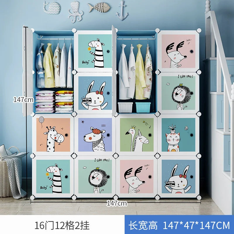 Armoire enfant en plastique – Étagères cubiques et rangement pour vêtements