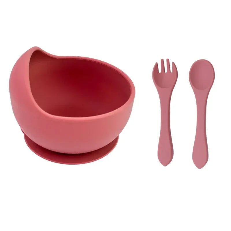 Toddler Meal Set – Non-Slip Silicone Bowl, Spoon & Fork
