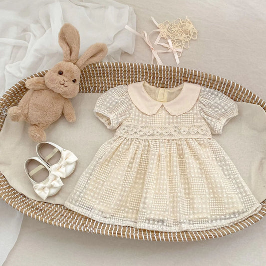 Summer Baby Girl Dress – Doll Collar Embroidered Princess Outfit (0–3Y)