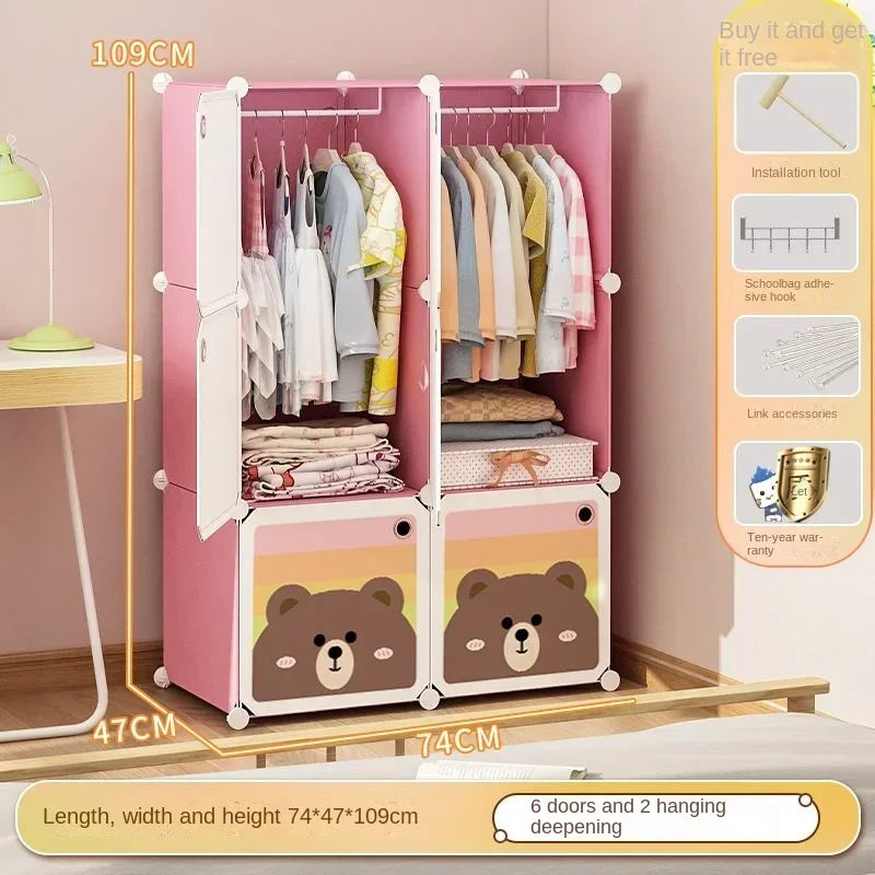 Armoire pliable pour enfants – Rangement en cubes entièrement fermé