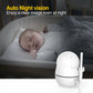 Babyphone HD avec télécommande, zoom, panoramique et inclinaison, batterie 4000 mAh