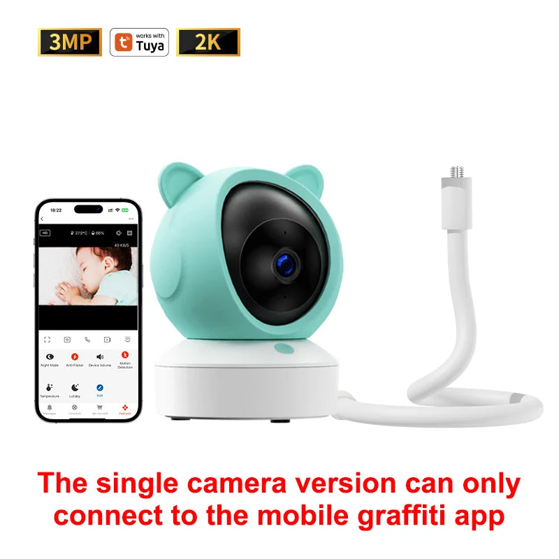 DANMINI 5" 2K WiFi Baby Monitor with Remote Control