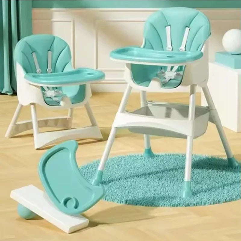 Chaise haute bébé pliable et multifonctionnelle – Réglable avec ceinture de sécurité