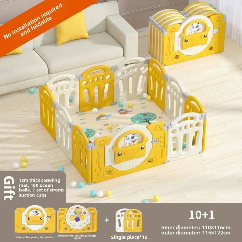 Foldable Baby Playpen with Crawling Mat – Safe & Ready to Use