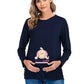New Maternity Long-Sleeve Tee – Casual Solid Pregnancy Top