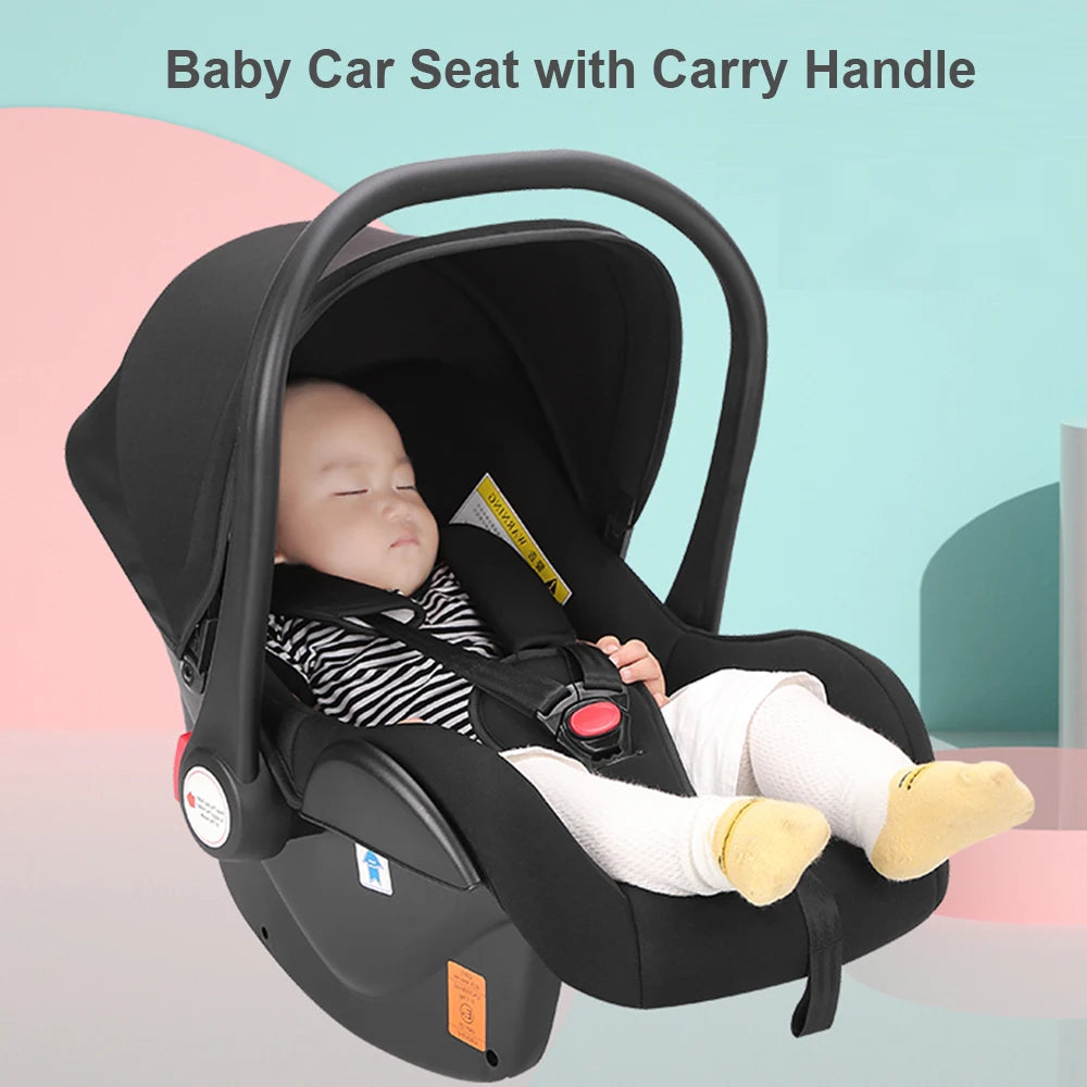 Siège auto pour bébé avec capote et poignée réglables