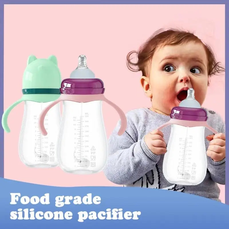 Ensemble de biberons avec poignée, tétines en silicone sans BPA
