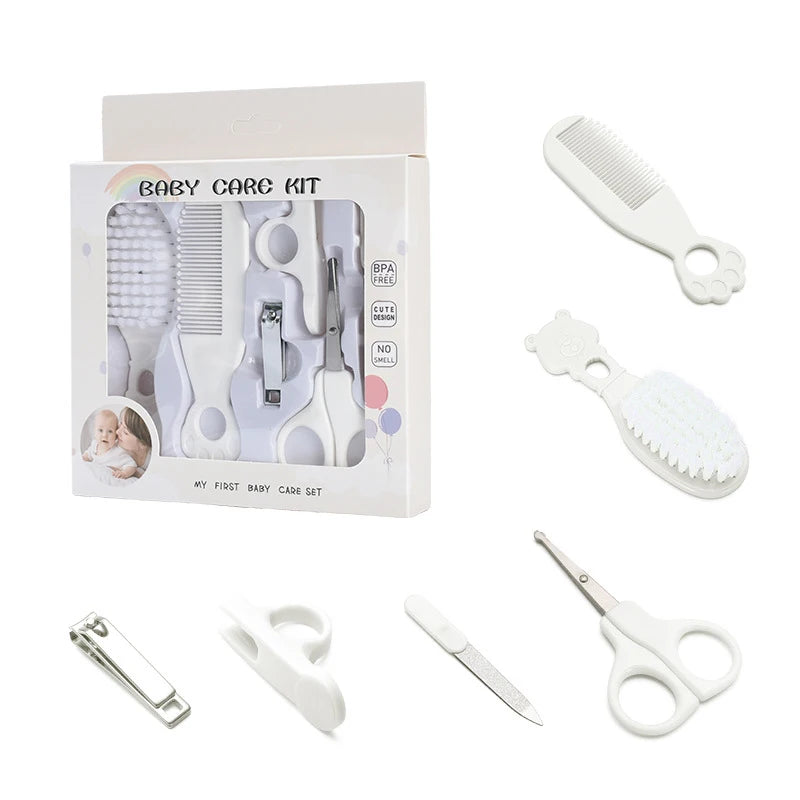 Trousse de soins pour bébé – Coupe-ongles, peigne, brosse, ciseaux, thermomètre