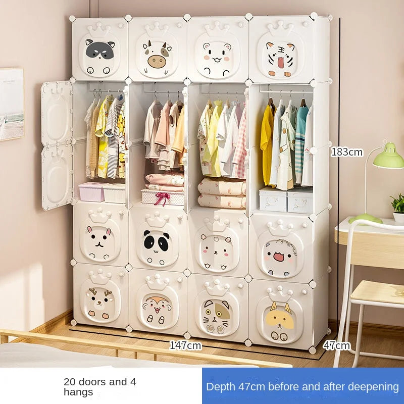 Armoire moderne pour enfants – Placard et rangement pliables en plastique