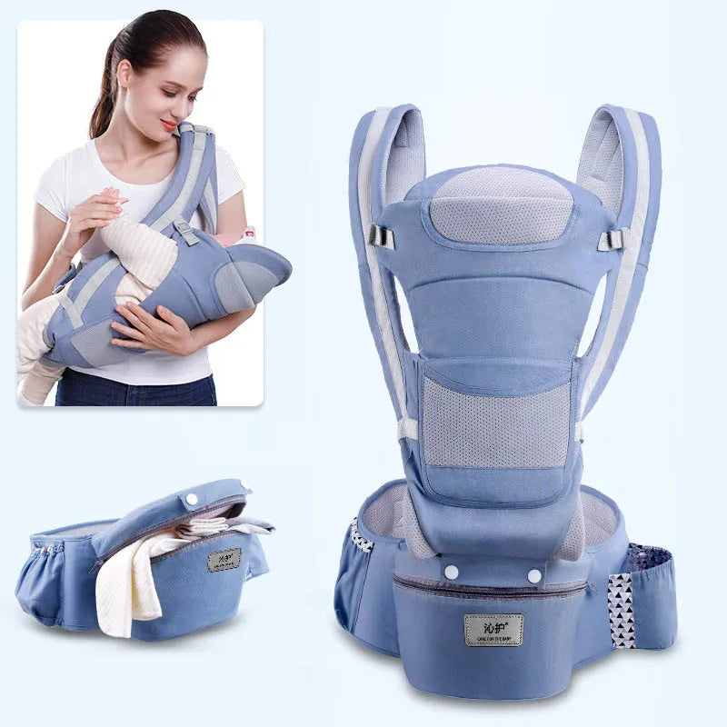 Porte-bébé ergonomique face au ventre avec assise de hanche – Idéal pour les voyages
