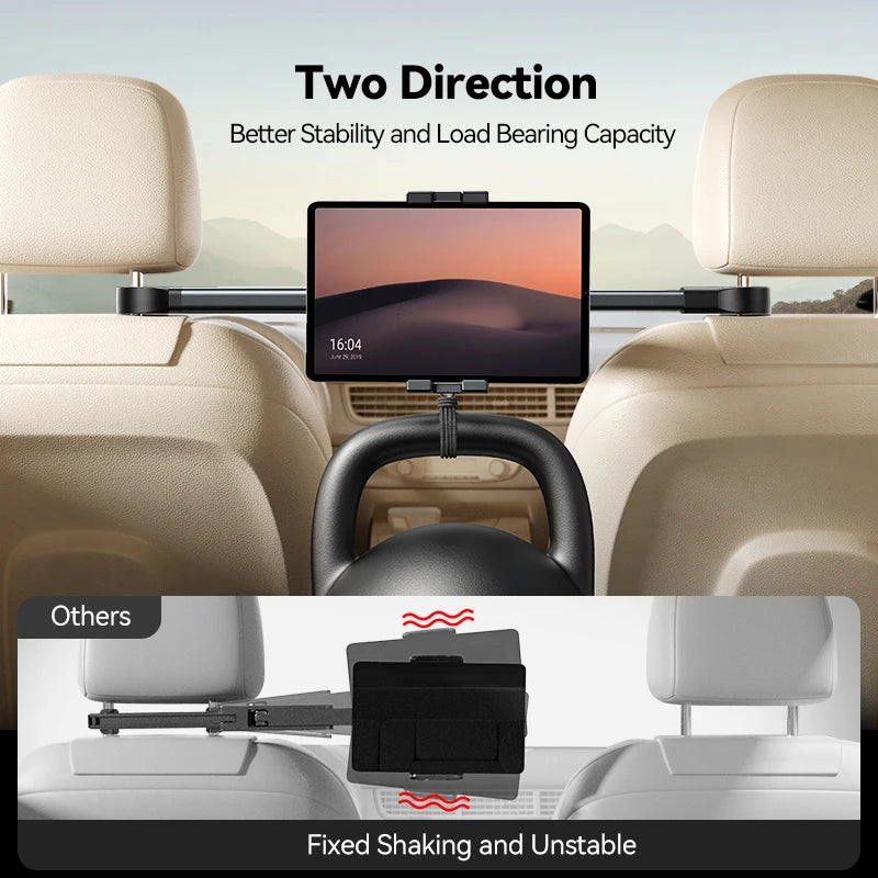 Support de tablette pour voiture avec crochets – Convient aux tablettes et téléphones de 4,7 à 12,9 pouces