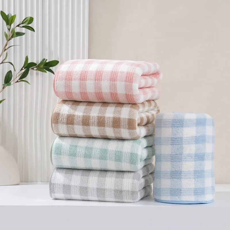 Japanese Minimalist Cotton Bath Towel – Thick, Soft & Absorbent Parent-Child Set