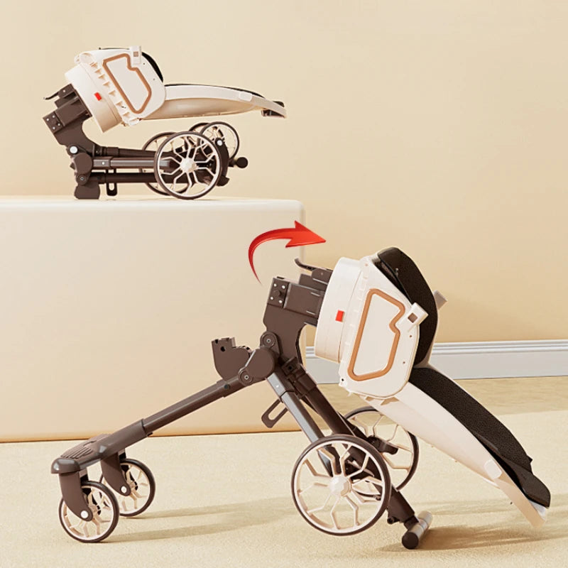 Travel Folding Baby Stroller – Sit & Lie, Four-Wheel Shock Absorbing
