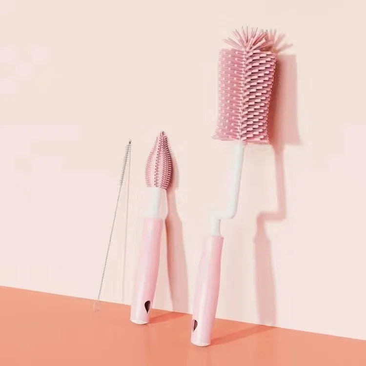Kit de nettoyage en silicone à 360° | Brosse pour biberons, tétines et pailles