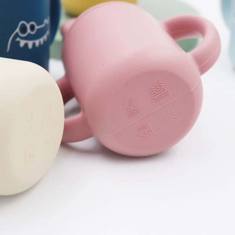 120ml Cartoon Baby Silicone Sippy Cup – BPA-Free, Leakproof Trainer Cup