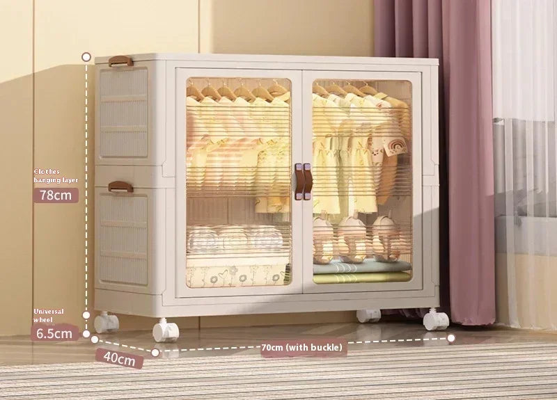 Organisateur de garde-robe pour bébé – Bacs à vêtements pliables et transparents