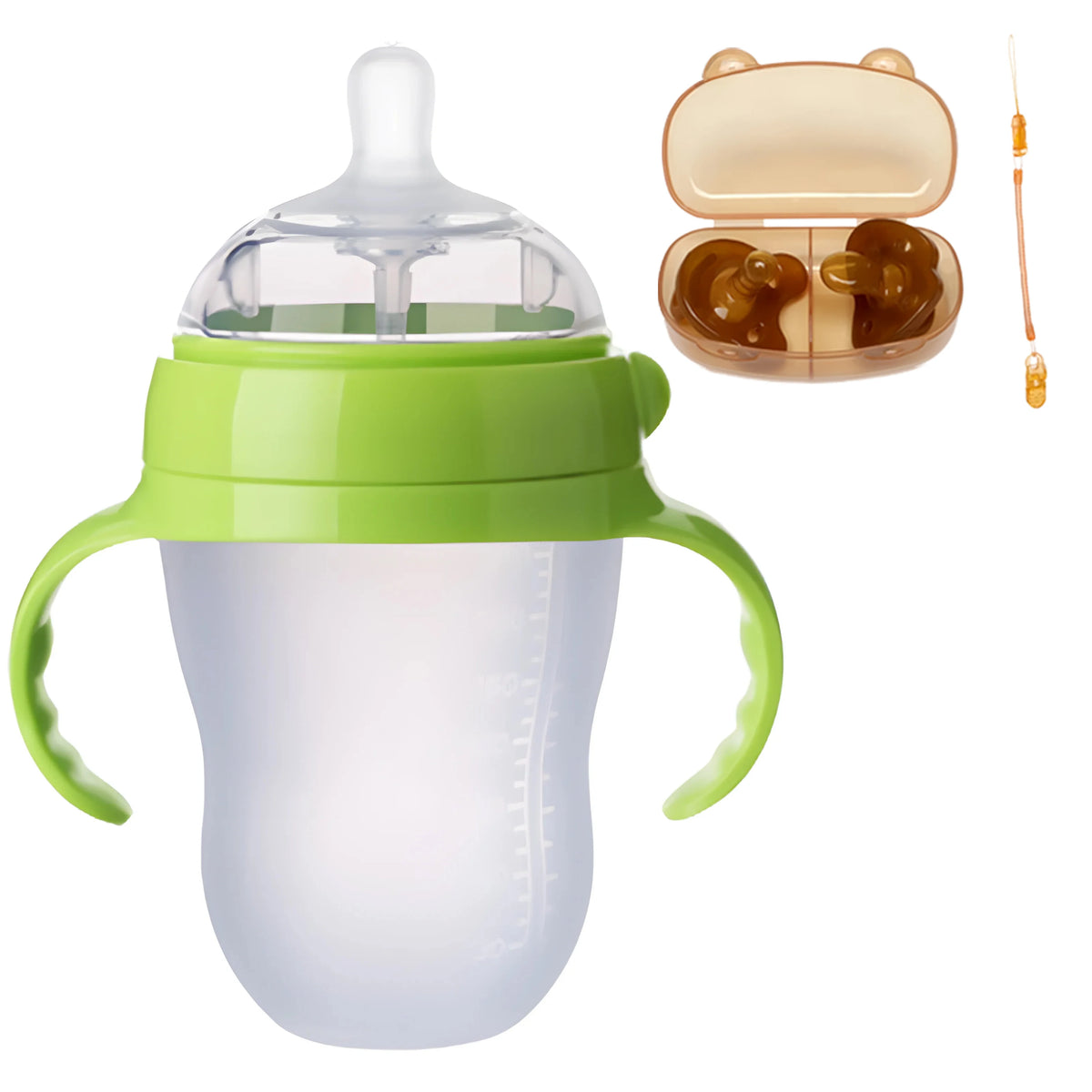 Silicone Nano Baby Bottle – 150/250ml, Handle, Anti-Choking, for 0–9 Months