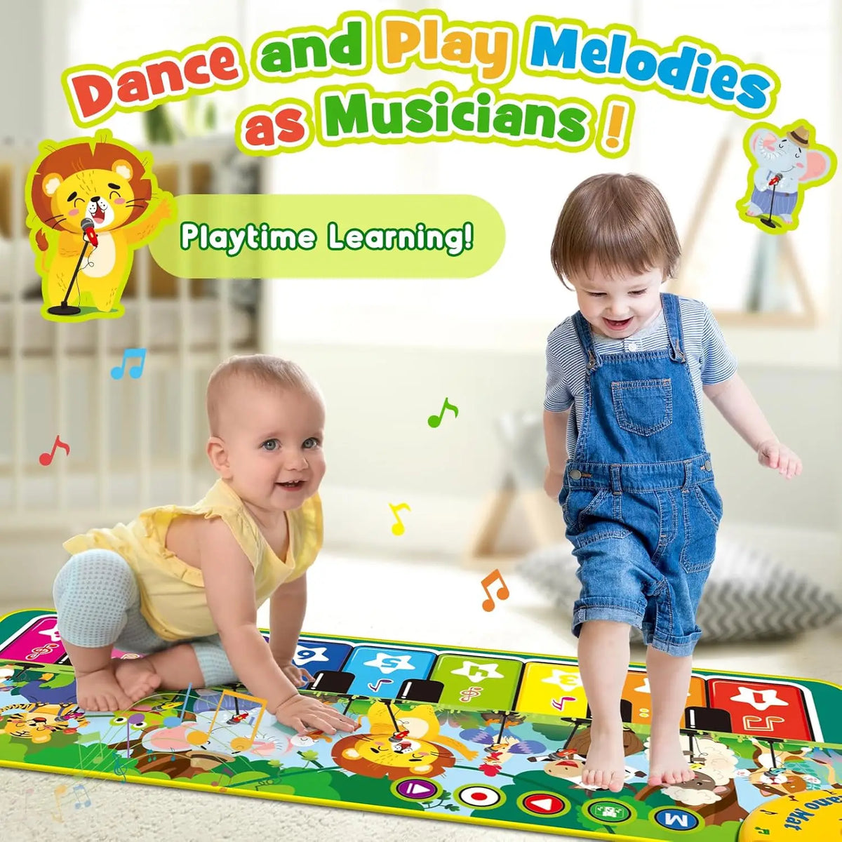 Dansez, jouez et apprenez – Tapis musical pour enfants !