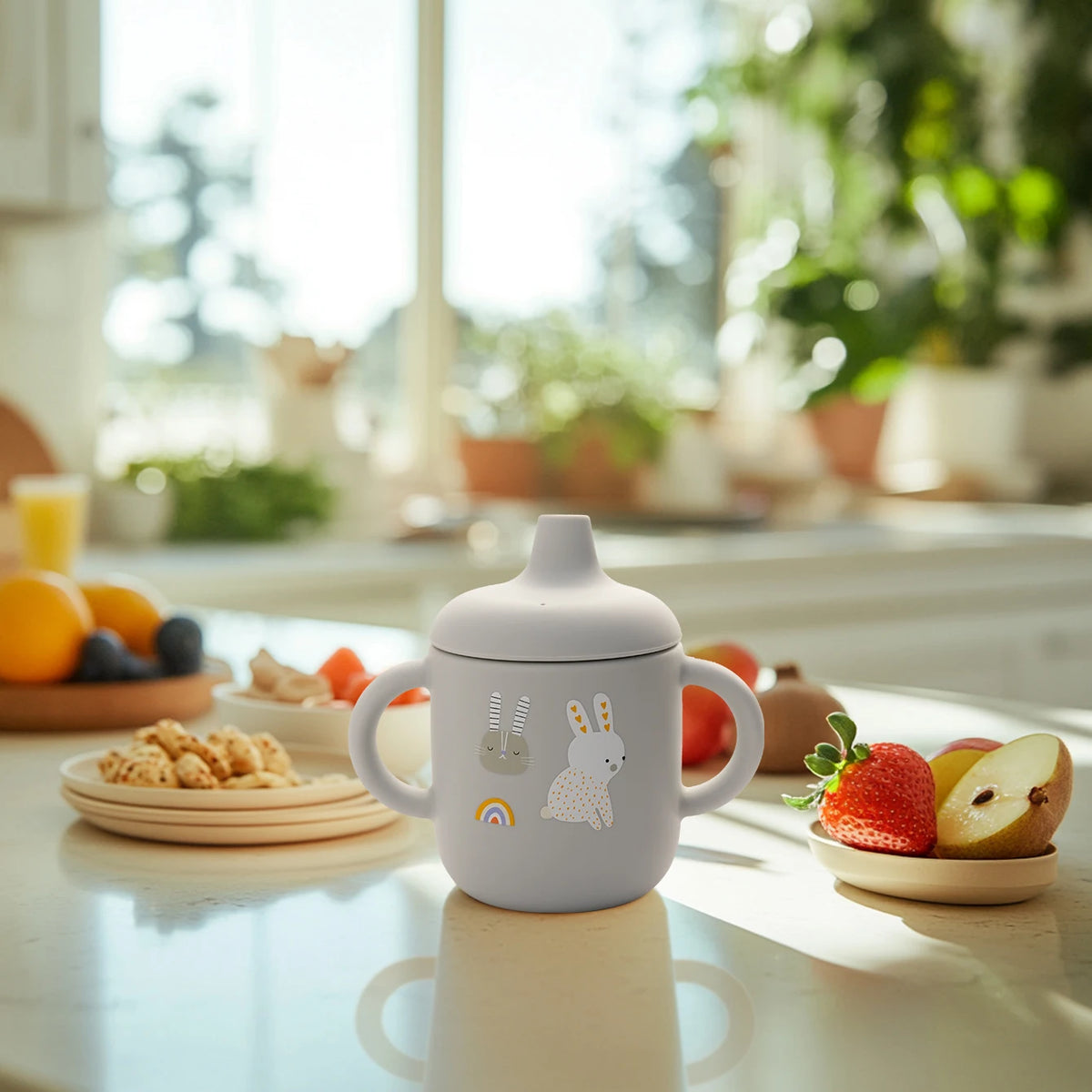 Gobelet de voyage pour bébé – Gobelet d'alimentation en silicone lavable au lave-vaisselle
