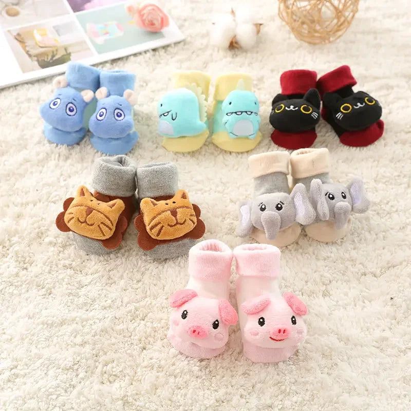 Non-Slip Cartoon Socks with Sound for Babies