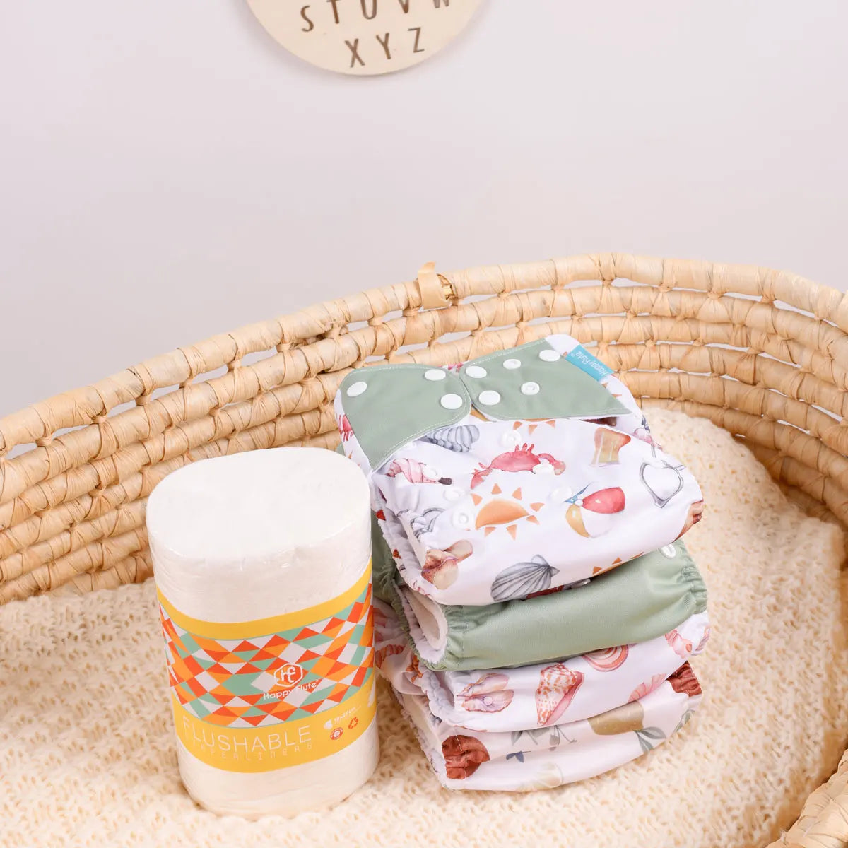 Couches lavables HappyFlute pour bébé – Paquet de 4