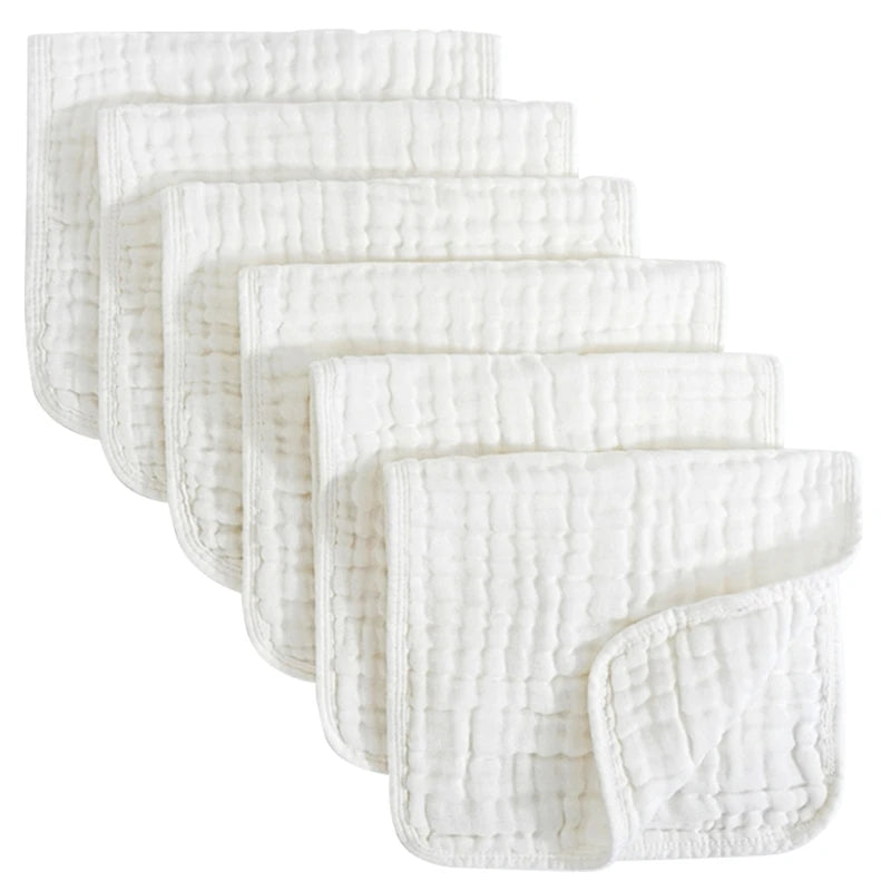 Ensemble de 6 serviettes pour bébé – Lingettes en mousseline de coton 6 épaisseurs pour le visage et le dos