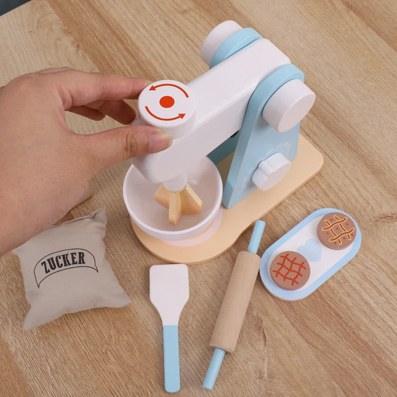 Wooden Toy Mixer – Pretend Kitchen Fun!